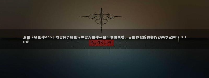 麻豆广播传媒官网：麻豆传媒直播app下载官网(\